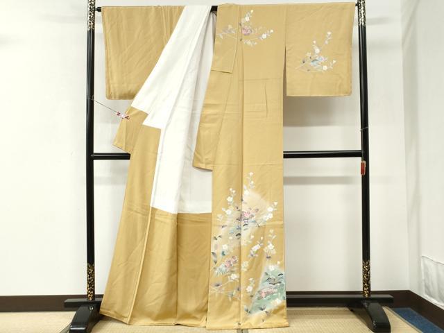 平和屋着物●訪問着 友禅 作家物 風景松竹梅花文 暈し染め 正絹 逸品 未使用 CABK7831yc