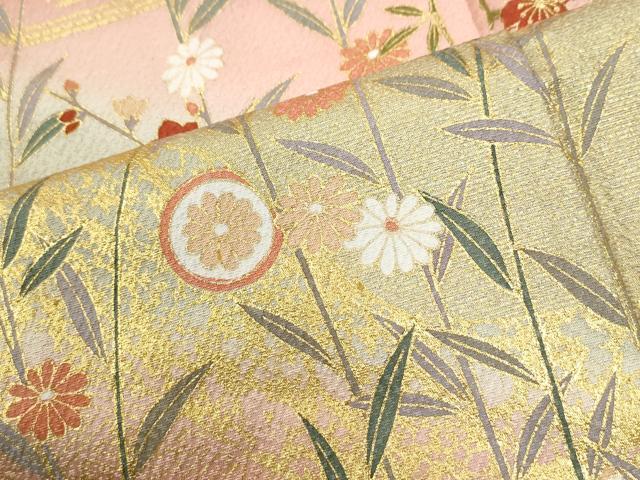 平和屋着物●訪問着 霞雪輪草花文 暈し染め 金彩 正絹 逸品 CABK7834yc