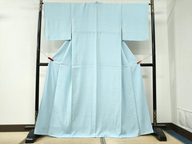 平和屋着物●上質な色無地 白藍色 正絹 逸品 未使用 CABK7837yc