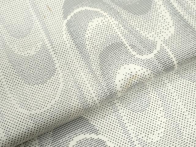 平和屋着物●本場大島紬 白大島 背抜き仕立て 9マルキ エ霞文 正絹 逸品 CABK7850yc