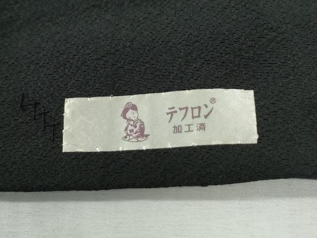 平和屋着物●訪問着 刺繍 鹿蔦の葉花文 黒地 金彩 ロング丈 正絹 逸品 CABK7854yc