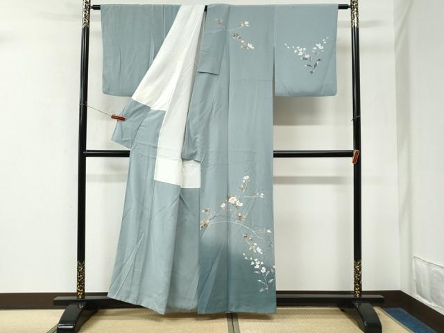 平和屋着物●訪問着 友禅 作家物 枝花文 暈し染め 正絹 逸品 CABK7862yc