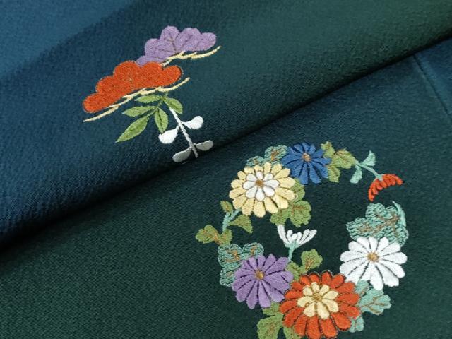 平和屋着物●豪華振袖 総刺繍 駒刺繍 御所車檜扇草花文 暈し染め さが美扱い 正絹 逸品 CABK7883yc