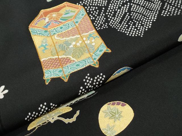 平和屋着物●豪華黒留袖 駒刺繍 貝桶桐松竹梅花文 金彩 正絹 逸品 CABK7885yc