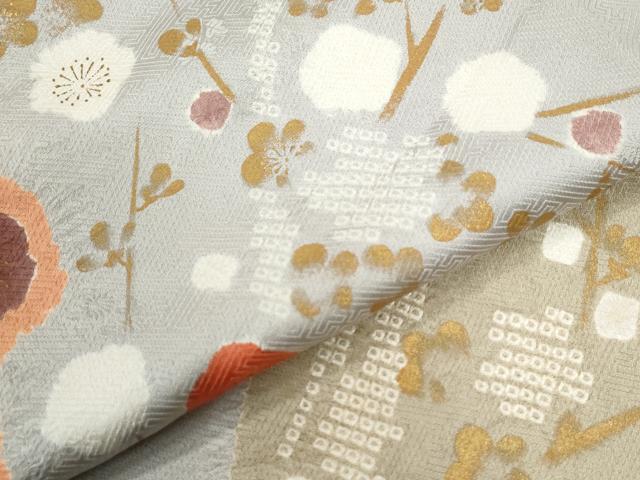 平和屋着物●訪問着 絞り 枝梅文 金彩 正絹 逸品 CABK7889yc