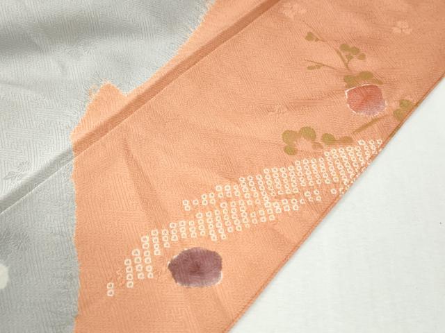 平和屋着物●訪問着 絞り 枝梅文 金彩 正絹 逸品 CABK7889yc