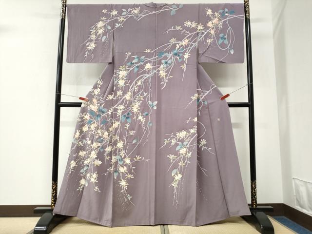 平和屋着物●本加賀友禅作家 小田美知代 訪問着 枝花文 正絹 逸品 CABK7890yc
