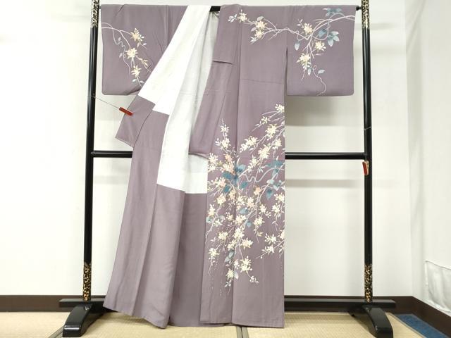 平和屋着物●本加賀友禅作家 小田美知代 訪問着 枝花文 正絹 逸品 CABK7890yc