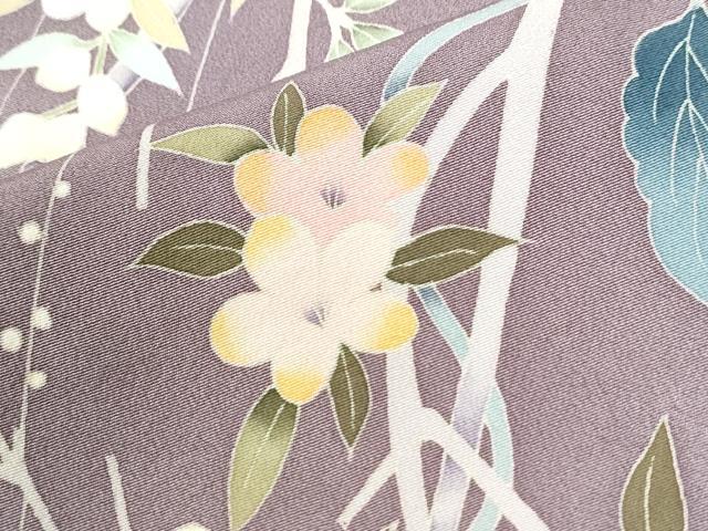 平和屋着物●本加賀友禅作家 小田美知代 訪問着 枝花文 正絹 逸品 CABK7890yc