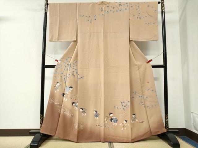 平和屋着物●十日町友禅作家 関口遼一 訪問着 童子遊び 暈し染め ますいわ屋扱い 正絹 逸品 CABK7892yc