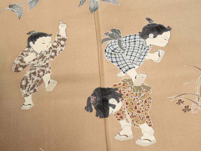 平和屋着物●十日町友禅作家 関口遼一 訪問着 童子遊び 暈し染め ますいわ屋扱い 正絹 逸品 CABK7892yc