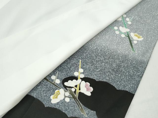 平和屋着物●人間国宝・羽田登喜男 黒留袖 鴛鴦枝梅文 金彩 正絹 逸品 CABK7894yc