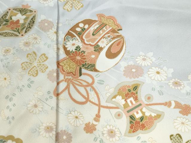 平和屋着物●訪問着 駒刺繍 宝尽くし舞花文 暈し染め 金彩 正絹 逸品 CABK7896yc