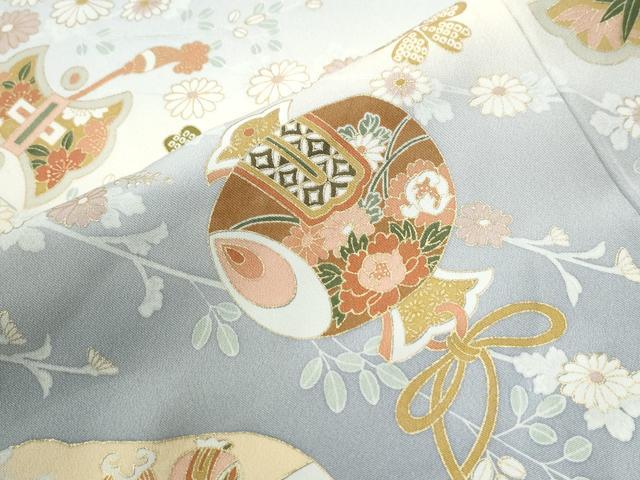 平和屋着物●訪問着 駒刺繍 宝尽くし舞花文 暈し染め 金彩 正絹 逸品 CABK7896yc