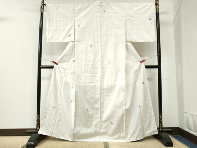 平和屋着物●上質な小紋 紬地 成り物 南瓜 茄子 正絹 逸品 CABK7899yc