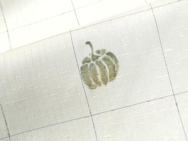 平和屋着物●上質な小紋 紬地 成り物 南瓜 茄子 正絹 逸品 CABK7899yc