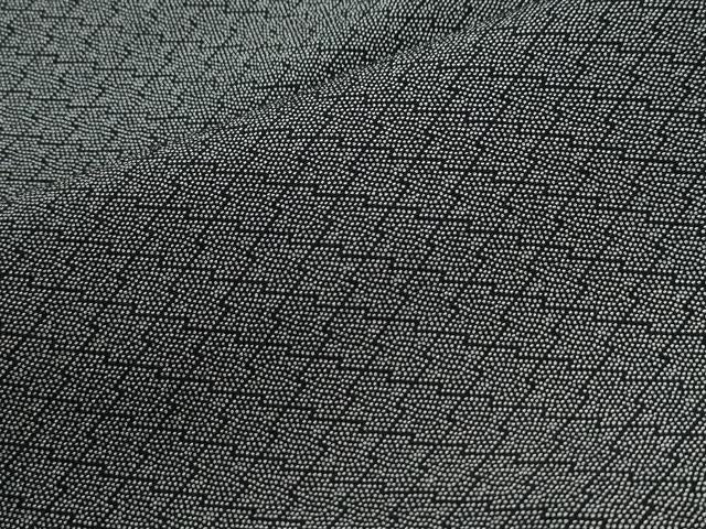 平和屋着物●伝統工芸師 服部光擴 江戸小紋 松皮菱 黒地 正絹 逸品 CABK7910yc