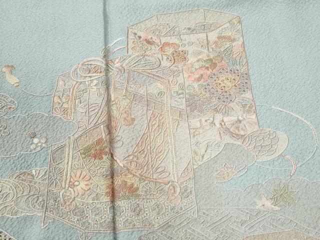 平和屋着物●中国三大刺繍 スワトウ刺繍 相良刺繍 総刺繍 訪問着 道長貝桶花文 正絹 逸品 CABK7912yc