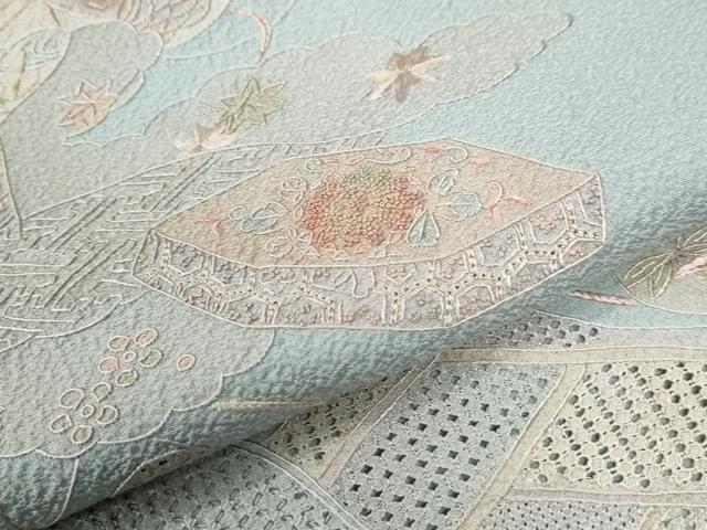 平和屋着物●中国三大刺繍 スワトウ刺繍 相良刺繍 総刺繍 訪問着 道長貝桶花文 正絹 逸品 CABK7912yc
