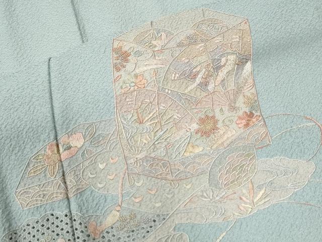 平和屋着物●中国三大刺繍 スワトウ刺繍 相良刺繍 総刺繍 訪問着 道長貝桶花文 正絹 逸品 CABK7912yc