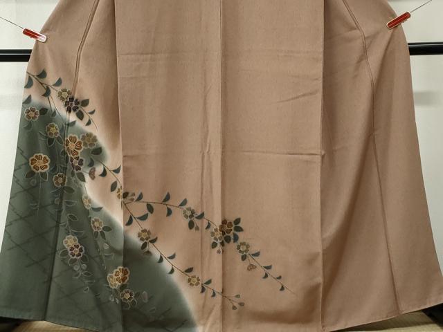 平和屋着物●訪問着 枝花文 暈し染め 金彩 正絹 逸品 CABK7927yc