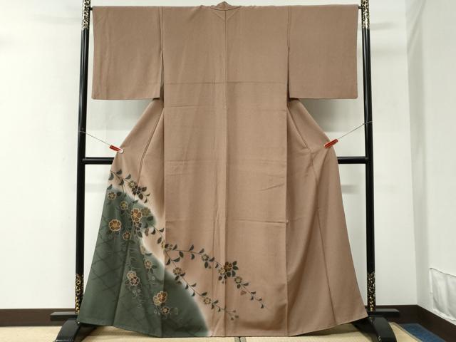 平和屋着物●訪問着 枝花文 暈し染め 金彩 正絹 逸品 CABK7927yc