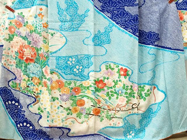平和屋着物●豪華振袖 総絞り 駒刺繍 牡丹花文 金彩 正絹 逸品 CABK7936yc