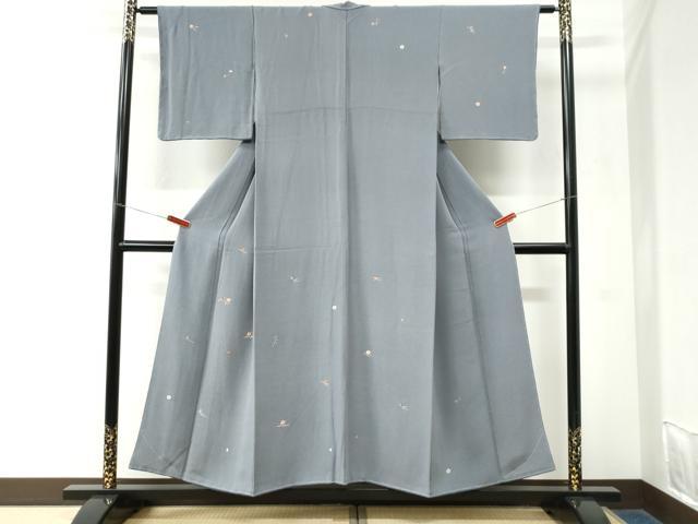 平和屋着物●訪問着 総刺繍 枝梅文 鬼しぼ縮緬 正絹 逸品 未使用 CABK7942yc