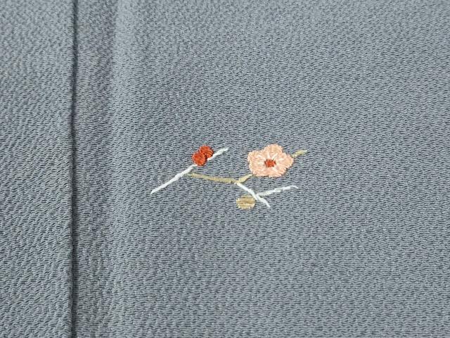 平和屋着物●訪問着 総刺繍 枝梅文 鬼しぼ縮緬 正絹 逸品 未使用 CABK7942yc