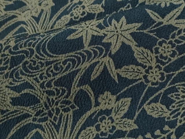 平和屋着物●上質な小紋 型染め 竜田川菊花文 正絹 逸品 CABK7944yc