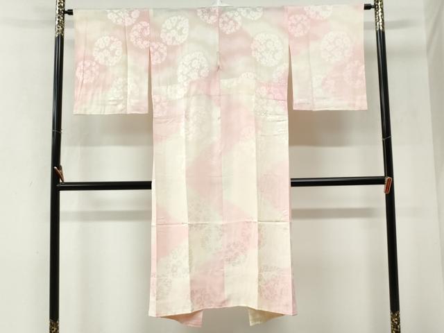 平和屋着物●長襦袢 無双仕立て 草花丸地紋 暈し染め 正絹 逸品 CABK7959yc