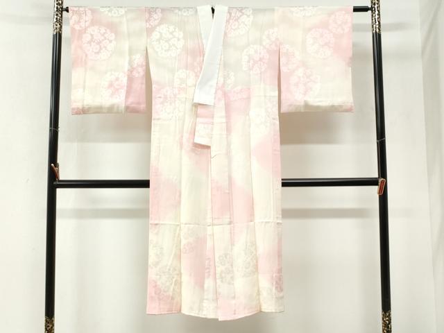 平和屋着物●長襦袢 無双仕立て 草花丸地紋 暈し染め 正絹 逸品 CABK7959yc