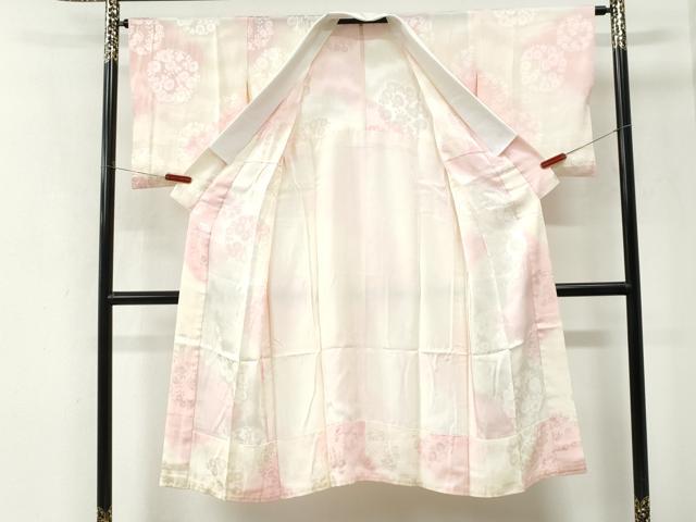 平和屋着物●長襦袢 無双仕立て 草花丸地紋 暈し染め 正絹 逸品 CABK7959yc