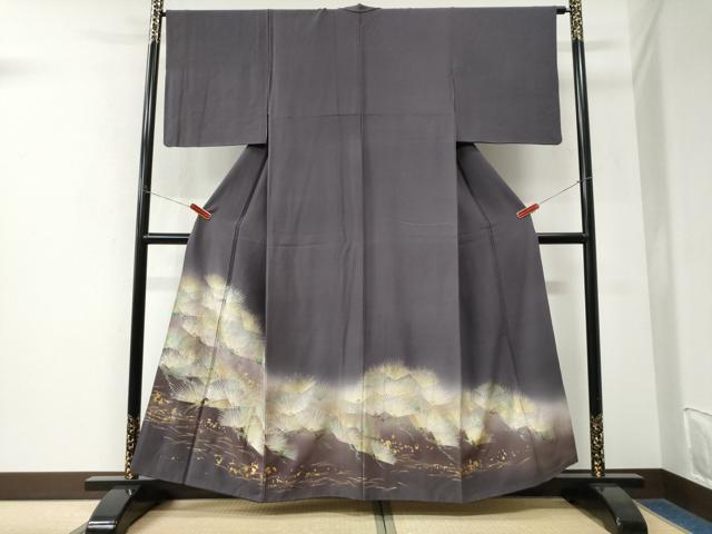 平和屋着物●色留訪問着 松葉文 暈し染め 金銀彩 正絹 逸品 CABK7964yc