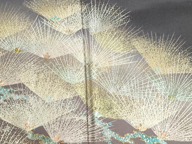平和屋着物●色留訪問着 松葉文 暈し染め 金銀彩 正絹 逸品 CABK7964yc