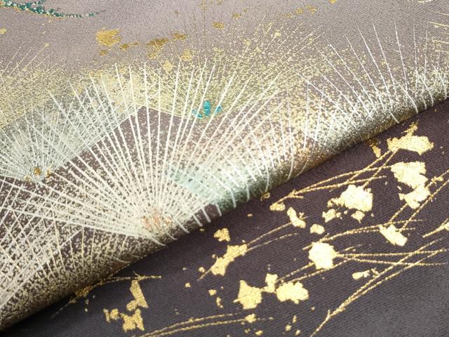 平和屋着物●色留訪問着 松葉文 暈し染め 金銀彩 正絹 逸品 CABK7964yc