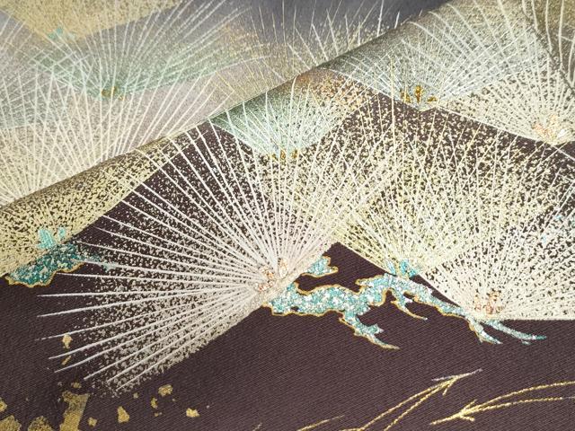平和屋着物●色留訪問着 松葉文 暈し染め 金銀彩 正絹 逸品 CABK7964yc