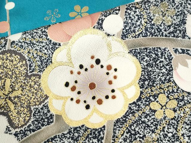 平和屋着物●豪華振袖 舞蝶枝梅文 暈し染め 金彩 正絹 逸品 CABK7966yc
