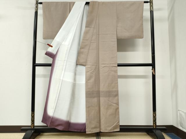 平和屋着物●訪問着 お召地 横段吉祥文 正絹 逸品 CABK7967yc