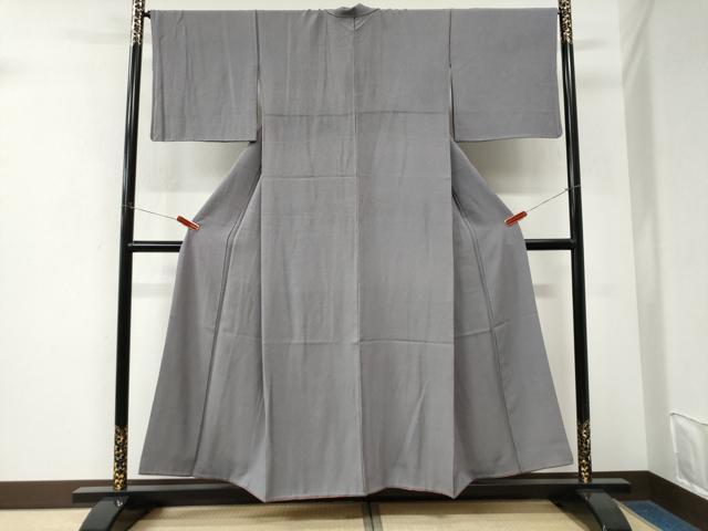 平和屋着物●江戸小紋 万筋 深紫色×白鼠色 正絹 逸品 CABK7968yc