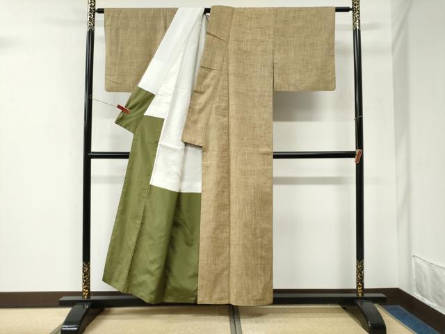 平和屋着物●上質な紬 霞文 正絹 逸品 CABK7975yc