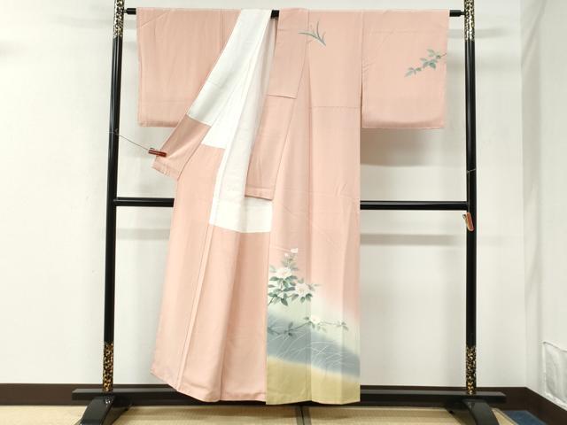 平和屋着物●染色作家 安達華生 訪問着 枝花文 暈し染め 正絹 逸品 未使用 CABK7984yc