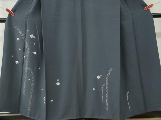 平和屋着物●訪問着 菱吉祥文 紺地 正絹 逸品 CABK7986yc