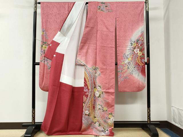 平和屋着物●豪華振袖 辻が花 絞り 暈し染め 金通し地 鈴乃屋扱い 正絹 逸品 CABK7988yc