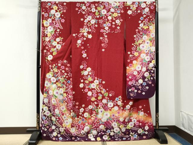 平和屋着物●豪華振袖 辻が花 絞り 暈し染め 銀通し地 京都きもの友禅扱い 正絹 逸品 CABK7992yc