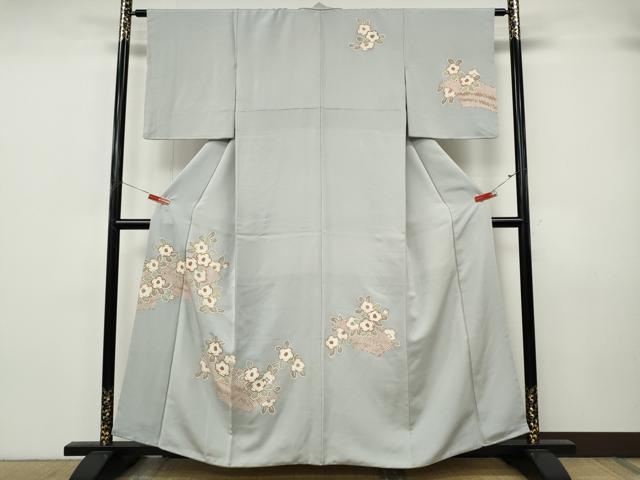 平和屋着物●訪問着 椿文 金彩 正絹 逸品 CABK8001ut