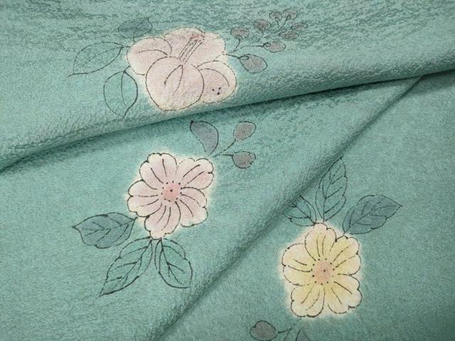 平和屋着物●上質な小紋 手描き 舞花文 正絹 逸品 CABK8006ut