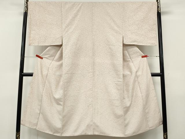 平和屋着物●男性 色無地 輪奈織 宝尽くし花文 灰桜色 正絹 逸品 CABK8010ut