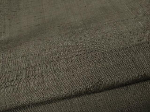 平和屋着物●上質な紬 色無地 海松茶色 正絹 逸品 CABK8011ut