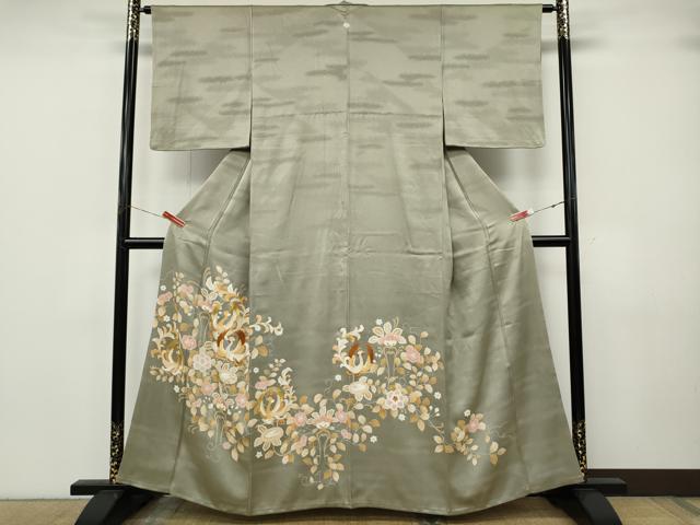 平和屋着物●豪華色留袖 駒刺繍 鳳凰更紗花文 金彩 正絹 逸品 CABK8013ut